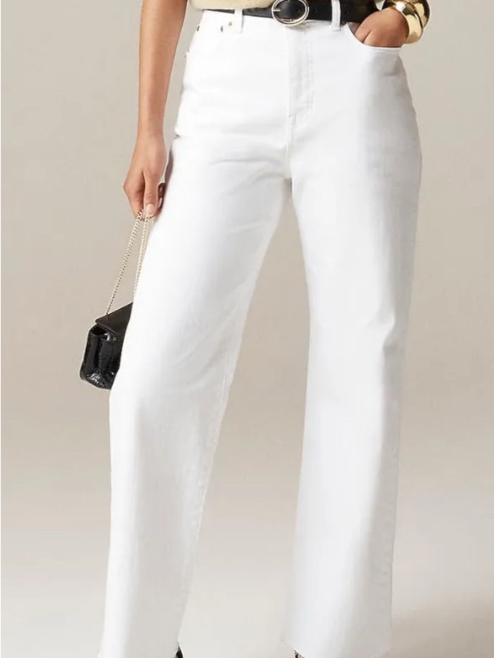 J. Crew White Wide-Leg Jeans